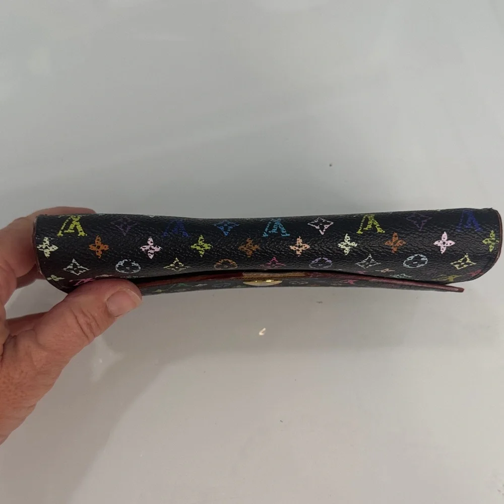Louis Vuitton x Takashi Murakami Black Multicolor Sarah Wallet